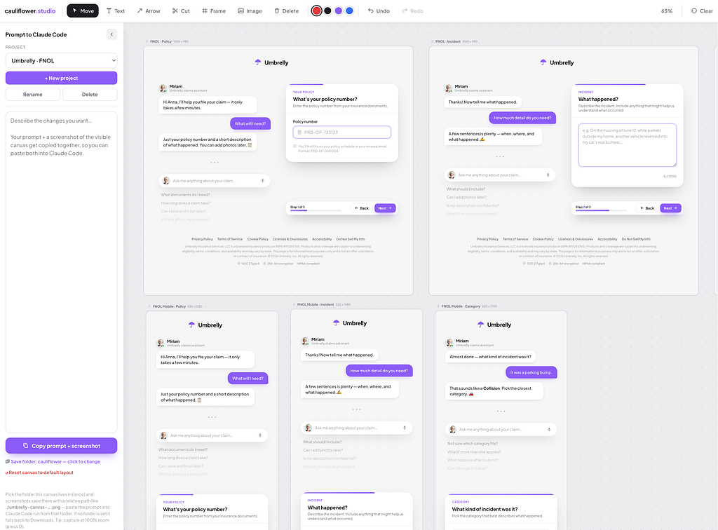 The dynamic tooling — cauliflower.studio example
