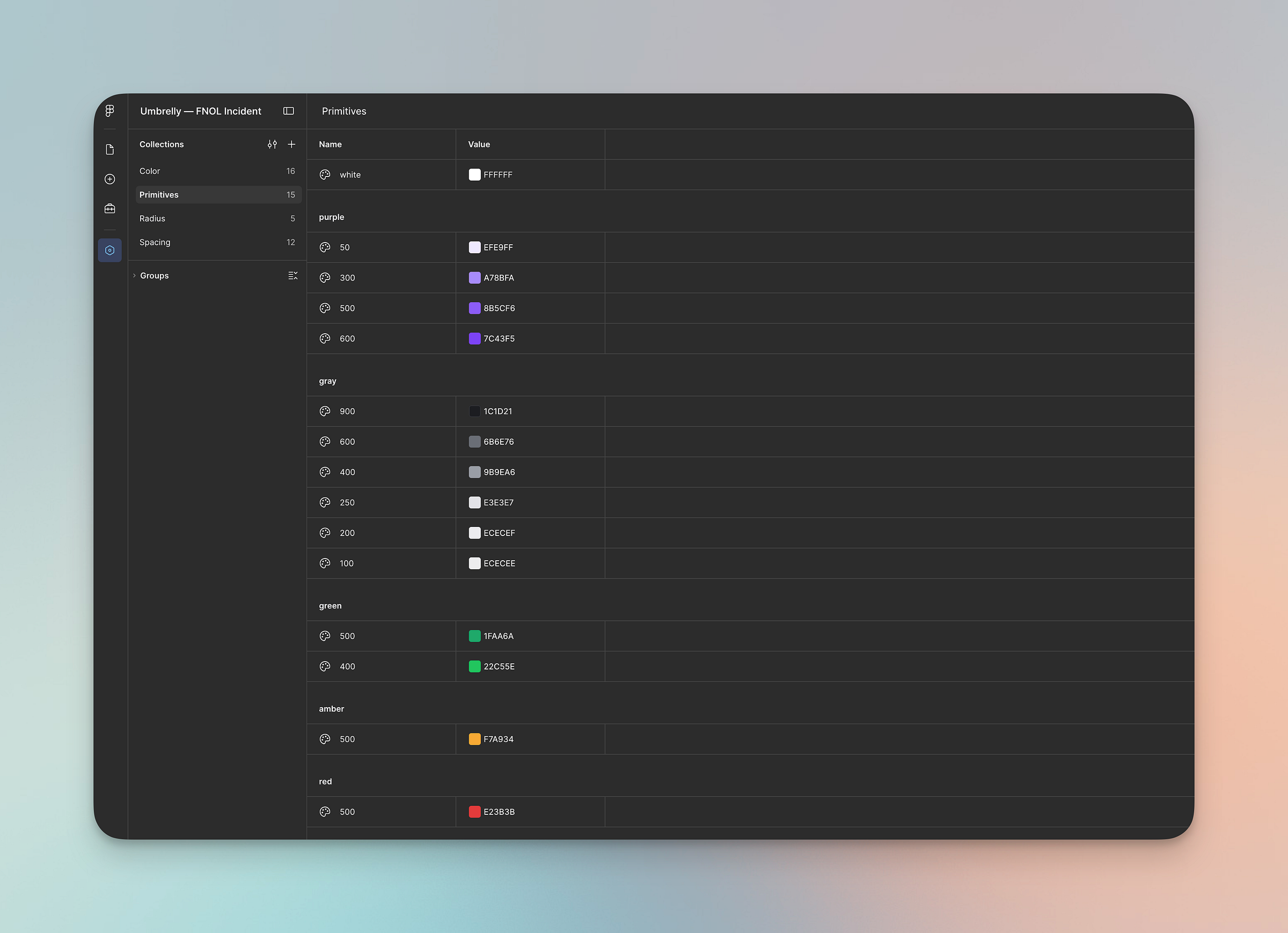 Figma design system component variants and tokens